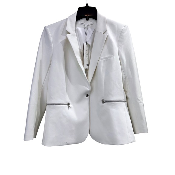 Veronica Beard Jackets & Blazers - New Veronica Beard Scuba Schoolboy Blazer White Dickey Compatible Size 14 NWT